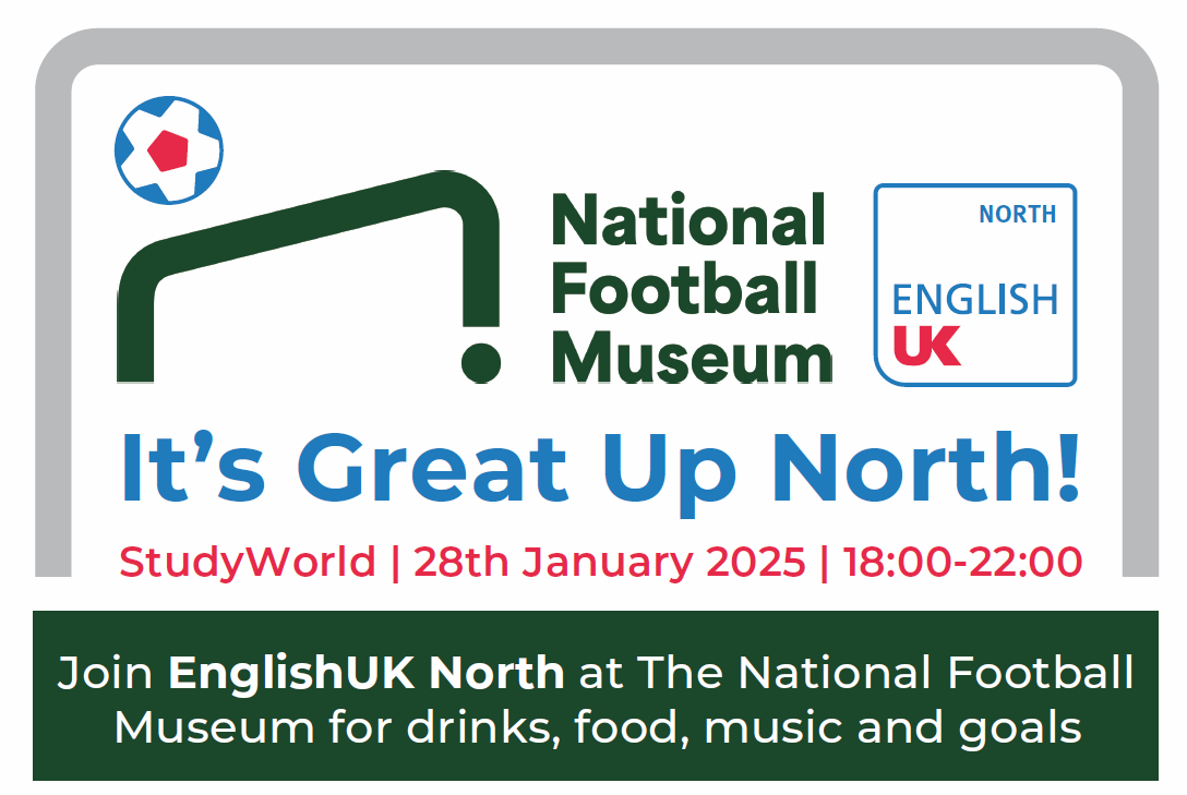 Join English UK North at the National Football Museum for drinks, food, music and goals